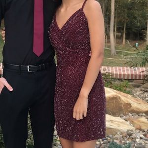 Burgundy Sherri Hill Homecoming Dress 00